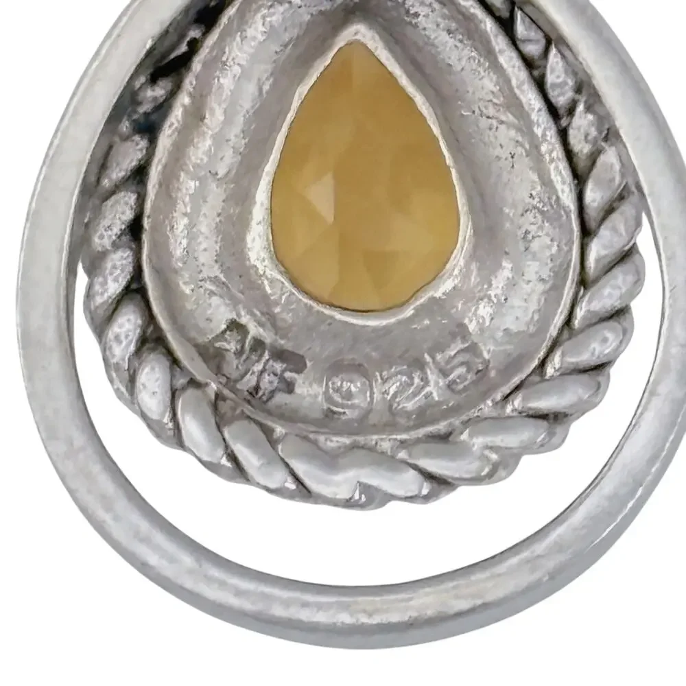 Vintage Sterling Silver 925 Citrine Pendant